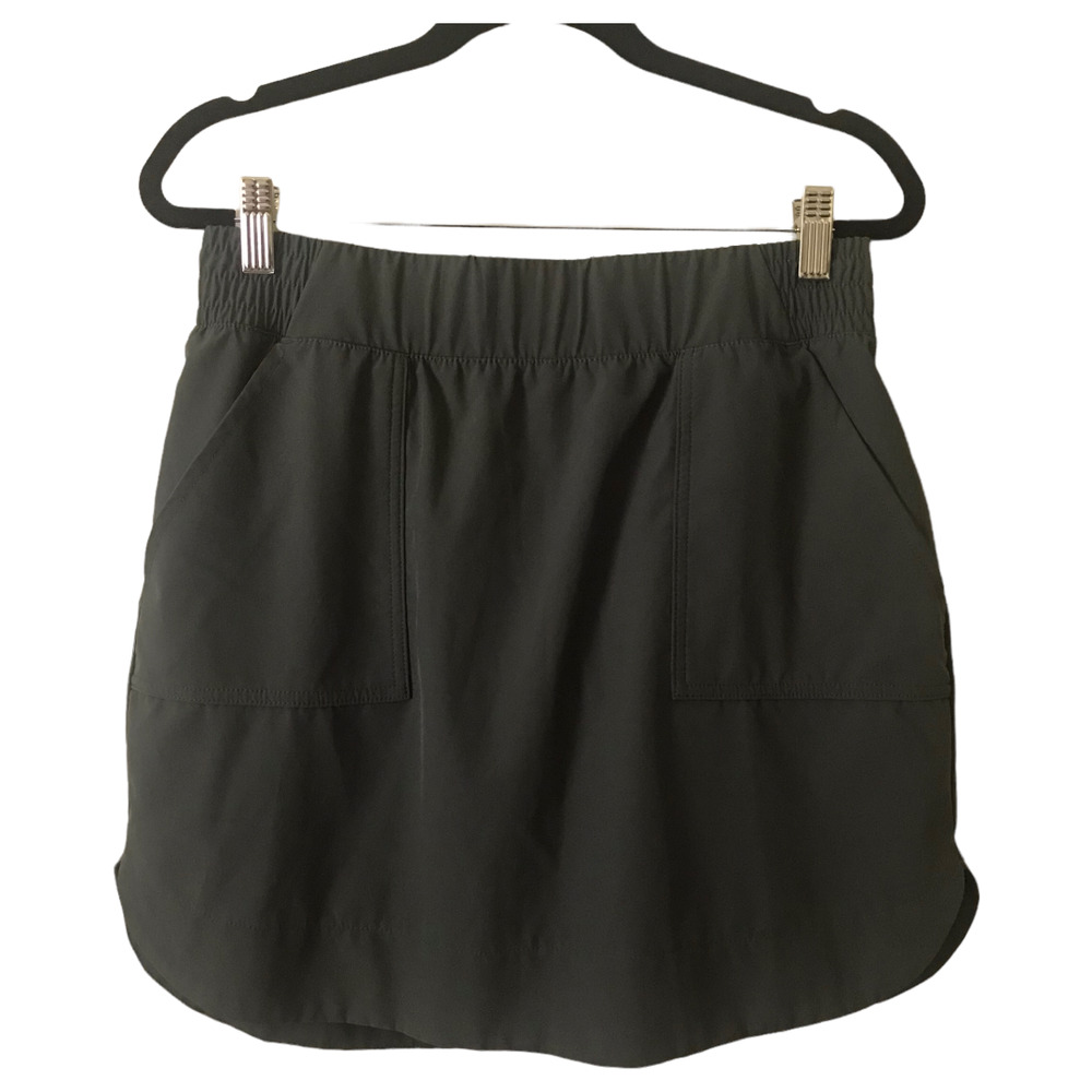 Apana Skort Womens Medium Gray Green Tennis‎ Golf Elastic Waist Activewear